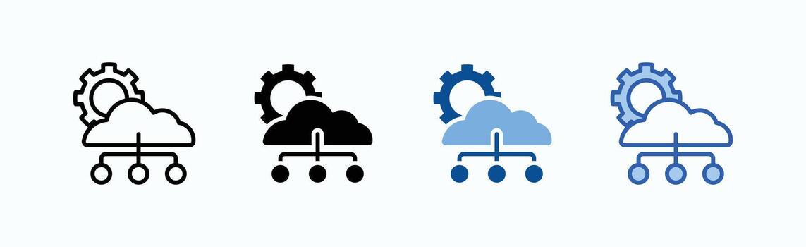 nube informática icono sábana vector