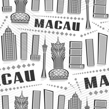 Macau Seamless Pattern vector