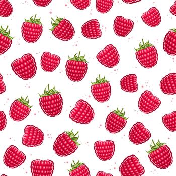 Raspberry Seamless Pattern vector