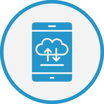 Cloud Computing Stylized Flat Drawing Mark vector