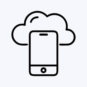 Cloud computing icon smartphone with cloud icon vector