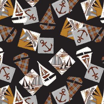 náutico y centro de deportes acuáticos elementos labor de retazos modelo vector