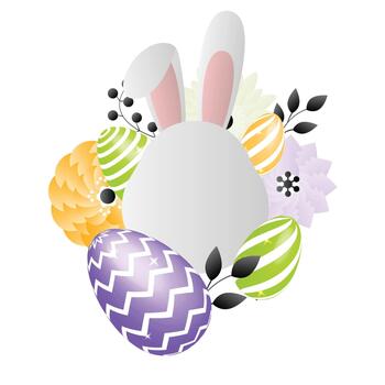 redondo Pascua de Resurrección marco con huevos vector