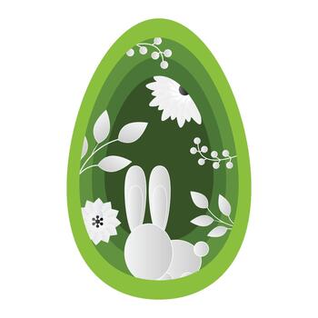 paper cut easter egg vector