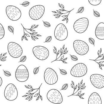 sin costura modelo con Pascua de Resurrección huevos, ramas vector