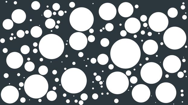 Floating bright bubbles create a dynamic visual pattern on a solid dark grey surface vector