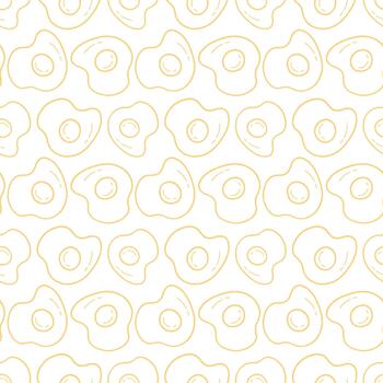 Cute Seamless Pattern with Fried Egg vector