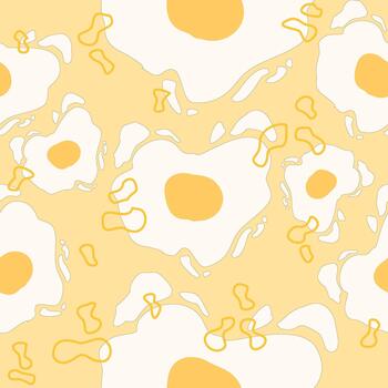 Fried Egg Seamless Pattern vector