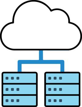 Cloud server network connection icon vector