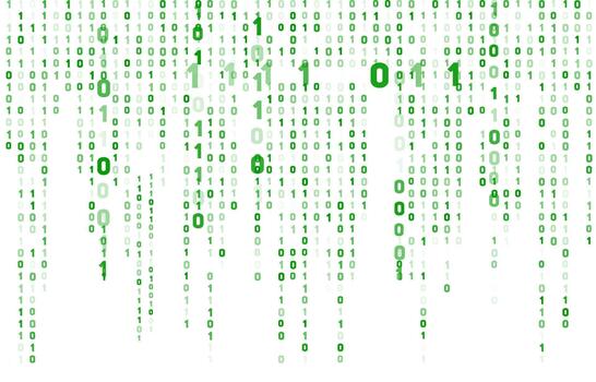 binario código 0 0 y 1 digital lluvia tecnología matriz antecedentes vector