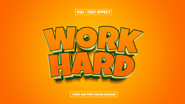 opera difficile motivazionale 3d testo effetto psd