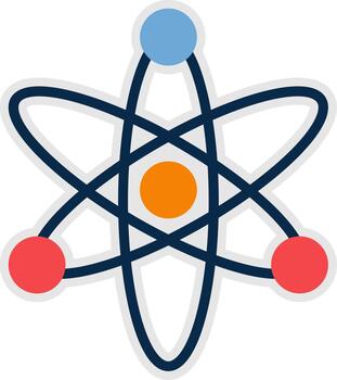 átomo sólido llenar símbolo icono vector