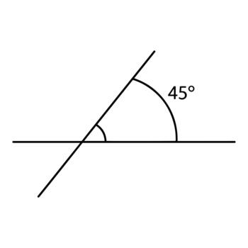 Geometry angle 45 degrees line intersection vector