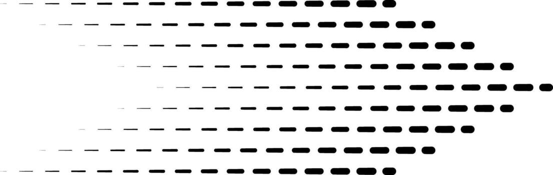 Parallel dashed lines with triangular ends arranged in a dynamic pattern. vector