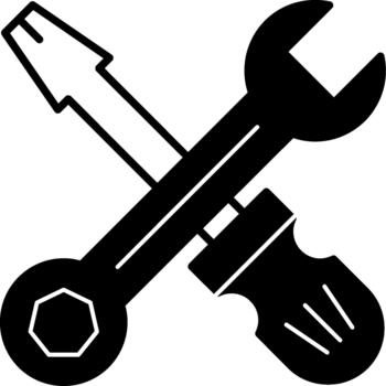 herramientas sólido glifo icono vector