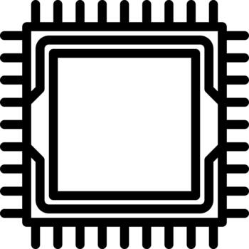 central processing unit or processor icon vector