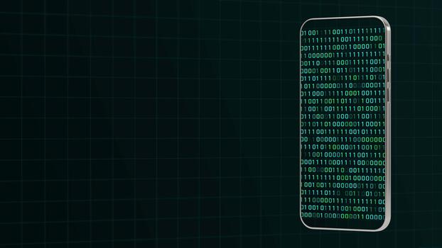 smartphone säkerhet systemet med vertikal binär koda. video