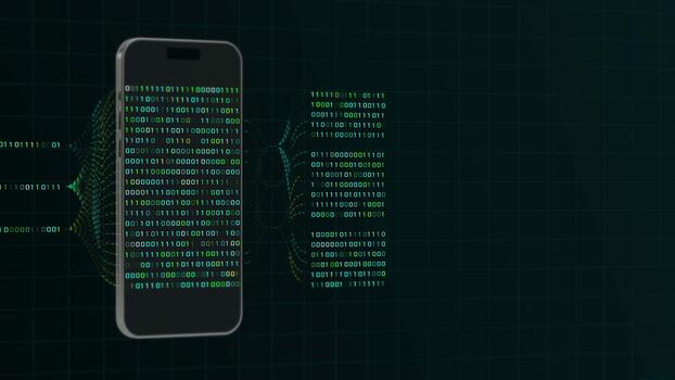 Móvel abstrato binário código e dados matriz. video