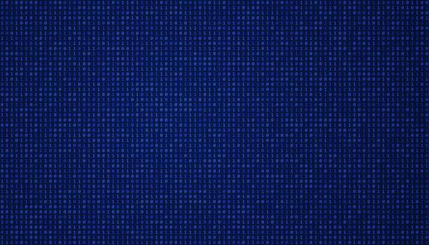 azul binario código matriz en oscuro tecnología antecedentes vector
