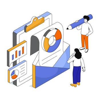 moderno estilo ilustración de escritura negocio correo electrónico vector