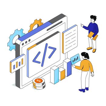 Coding and data analysis illustration vector