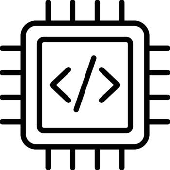 código procesador icono vector