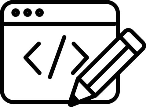 editar código icono vector