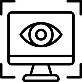 computadora visión icono vector