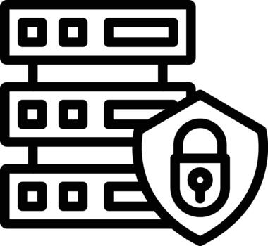 icono de seguridad de la base de datos vector