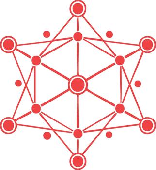 Geometric Red Shape Interconnected Design Element Technology Network Nodes vector