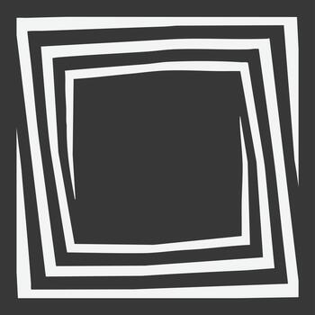 Nested offset square frames with hand drawn uneven lines vector