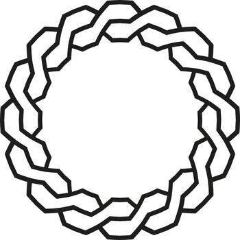 Interlocking abstract circular pattern forming decorative frame vector
