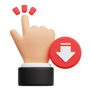 diminution main Cliquez sur 3d icône isolé sur transparent Contexte png