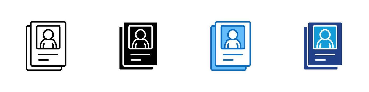 perfil documento multi estilo vector