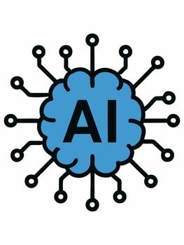 Artificial Intelligence Brain Processor Icon vector