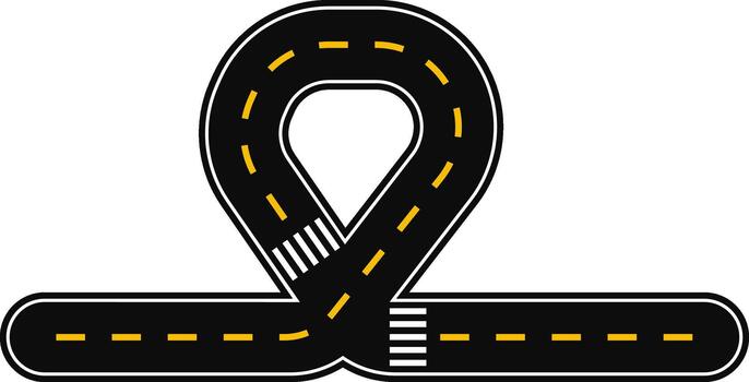 Road surface marking dashed line loop vector