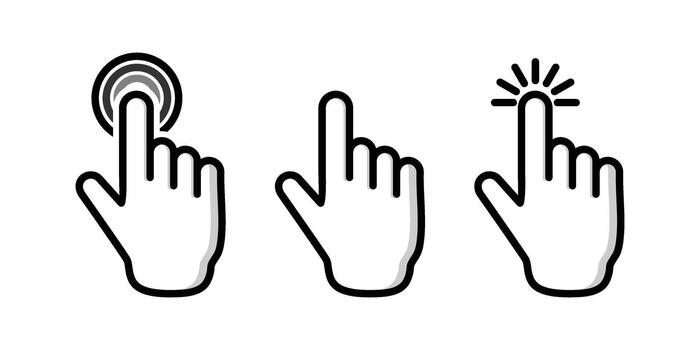 puntero cursor mano vector