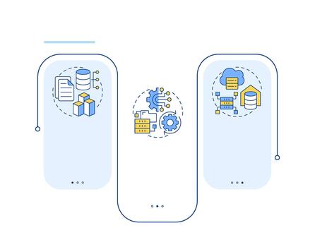 Data integration method rectangle infographic . Machine learning, data processing. Data visualization with 3 steps. Editable rectangular options chart vector