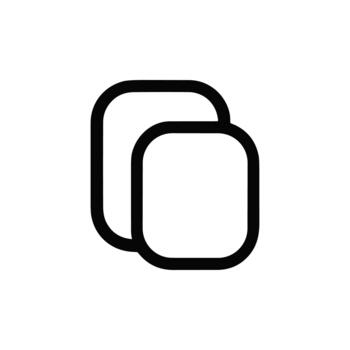 Simple Outline Rounded Rectangle Overlap Element Interface User Icon vector