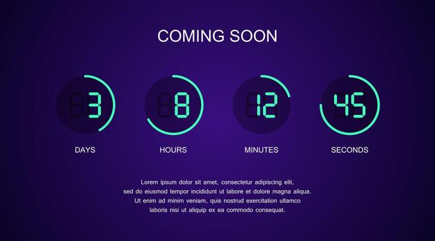 Modern design circle countdown timer display vector