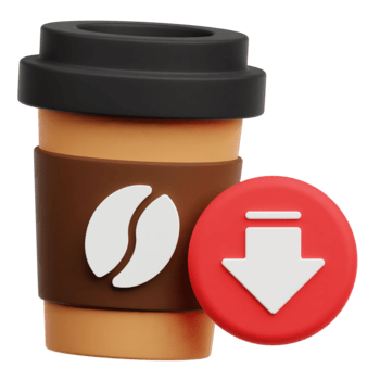 minska kaffe kopp 3d ikon isolerat på transparent bakgrund png