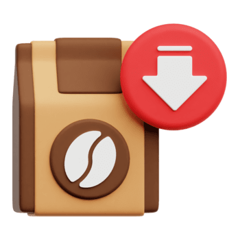 minska kaffe väska 3d ikon isolerat på transparent bakgrund png