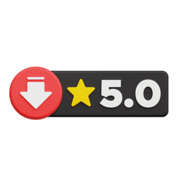 verminderen 5.0 ster beoordeling 3d icoon geïsoleerd Aan transparant achtergrond png