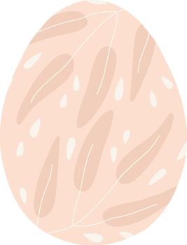 Easter Egg With Leaf Pattern vector