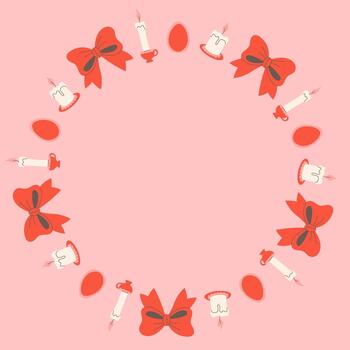 Candle Bow Easter Frame vector