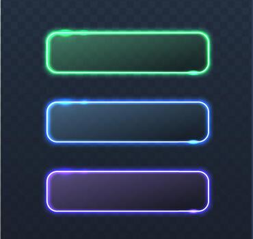 LED brillante rectangular fronteras vector