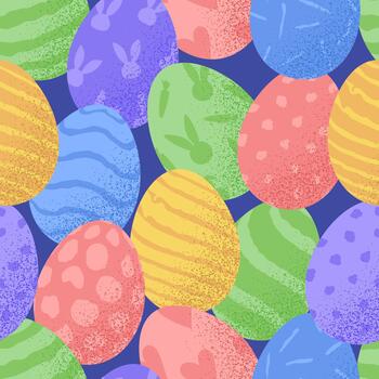 Easter eggs seamless patterns vector