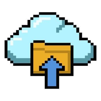 nube informática datos almacenamiento píxel vector