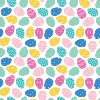 Pattern with Bright Colored Easter Eggs vector