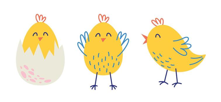 Cute Easter Chicks vector
